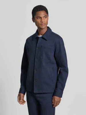 Kurtka koszulowa o kroju slim fit z dodatkiem wiskozy lindbergh Ciemnoniebieski