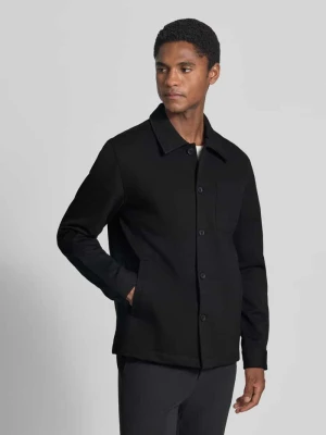 Kurtka koszulowa o kroju slim fit z dodatkiem wiskozy lindbergh Czarny