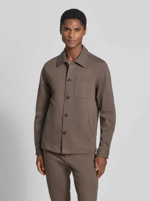 Kurtka koszulowa o kroju slim fit z dodatkiem wiskozy lindbergh Czekoladowy