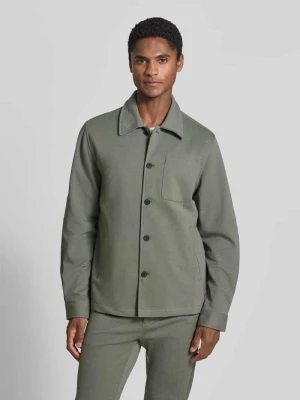 Kurtka koszulowa o kroju slim fit z dodatkiem wiskozy lindbergh Oliwkowy