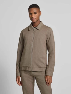 Kurtka koszulowa o kroju slim fit z zamkiem błyskawicznym lindbergh