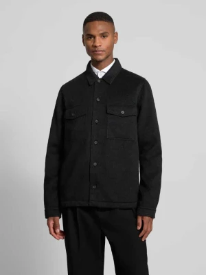 Kurtka koszulowa o luźnym kroju z wykładanym kołnierzem model ‘ENALU’ HUGO