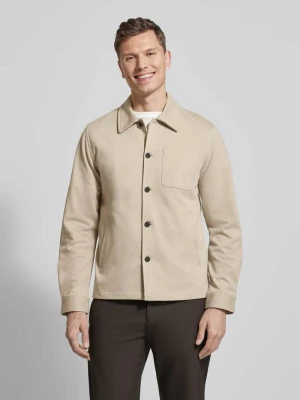 Kurtka koszulowa w kroju relaxed fit z brustaszą lindbergh