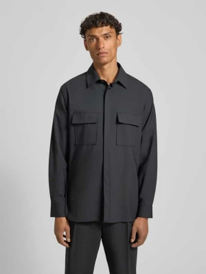 Kurtka koszulowa w kroju relaxed fit z dodatkiem żywej wełny Model 'Arion' Digel