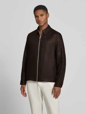 Kurtka koszulowa z lnu z zamkiem błyskawicznym w kroju regular fit drykorn