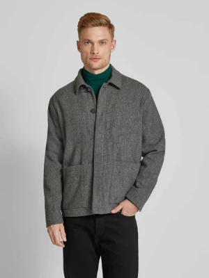 Kurtka koszulowa z wełny z kołnierzykiem typu kent model ‘HERRINGBONE’ ANNARR