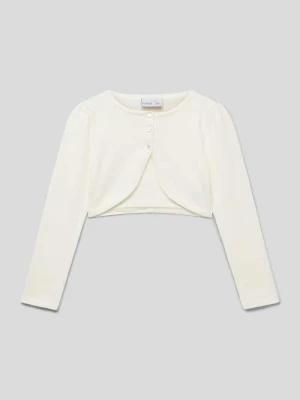 Kurtka krótka z dzianiny z obszyciem ozdobnymi perełkami Happy Girls