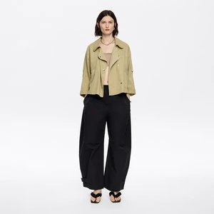Kurtka lejąca kopertowa ciemny khaki BIMBA Y LOLA