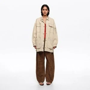 Kurtka liczne kieszenie bawełna złamana biel BIMBA Y LOLA