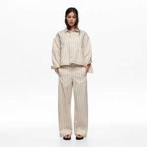 Kurtka litera A denim paski złamana biel BIMBA Y LOLA