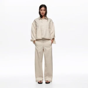 Kurtka litera A denim paski złamana biel BIMBA Y LOLA OFF WHITE
