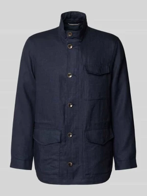 Kurtka lniana ze stójką i kieszeniami z patką Bugatti