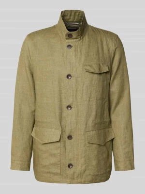 Kurtka lniana ze stójką i kieszeniami z patką Bugatti