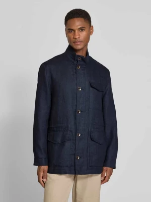 Kurtka lniana ze stójką i kieszeniami z patką Bugatti