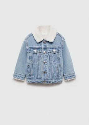 Kurtka denim z futrem MANGO BABY