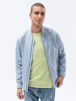 Kurtka męska bomberka szwedka - błękitna V5 Ombre Clothing