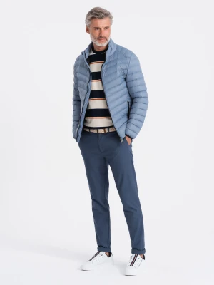 Kurtka męska pikowana - jasnoniebieska V8 Ombre Clothing błękitny