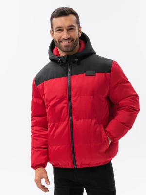 Kurtka męska pikowana puffer - czerwona V3 C458
 -                                    L Ombre
