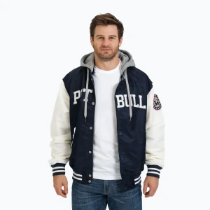 Kurtka męska Pitbull Falcon Ridge Bomber Hooded navy/ecru