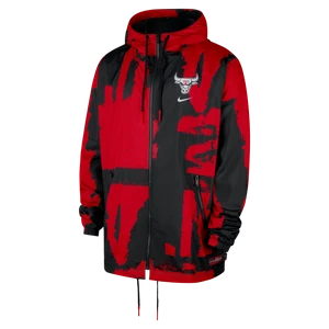 Kurtka męska z tkaniny Nike NBA Club Chicago Bulls Courtside - Czerń