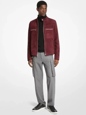 Kurtka motocyklowa z zamszu Michael Kors OXBLOOD (Czerwony)