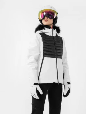 Kurtka narciarska 4FPRO z wypełnieniem z recyklingu PrimaLoft Black damska - biała