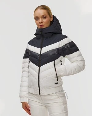 Kurtka Narciarska Damska Helly Hansen W Imperial Short Puffy Jacket Biało-granatowa
