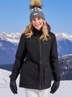 Kurtka narciarska damska Verbier z teksturowaną wodoodporną powłoką - Black Mountain Warehouse