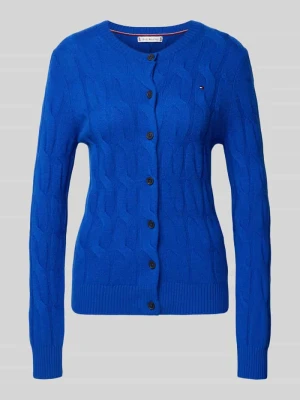 Kurtka o kroju regular fit z dzianiny z czystej wełny ze ściegiem warkoczowym Tommy Hilfiger