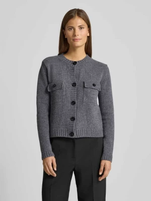 Kurtka o kroju regular fit z dzianiny z czystej żywej wełny model ‘OLBIA’ Weekend Max Mara Antracytowy