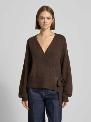 Kurtka o kroju regular fit z dzianiny z dodatkiem wełny model ‘MALOU’ Pieces