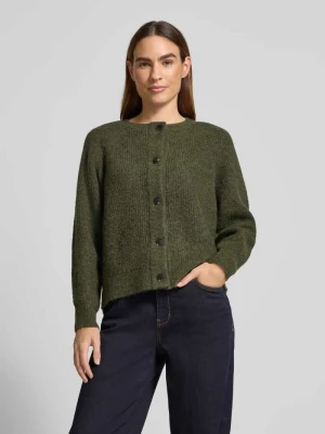 Kurtka o kroju regular fit z dzianiny z mieszanki wełny z dodatkiem wełny z alpaki model ‘LULU’ Selected Oliwkowy melanż
