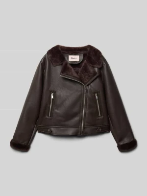 Kurtka o kroju regular fit z imitacji skóry z futerkiem model ‘STARRY’ Only