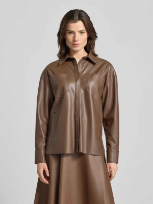 Kurtka o kroju regular fit z imitacji skóry z kieszeniami na piersi model ‘FURIO’ MAX&Co.