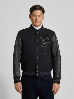 Kurtka o kroju regular fit z mieszanki cielęcej skóry model ‘BROKEN’ Polo Ralph Lauren Czarny