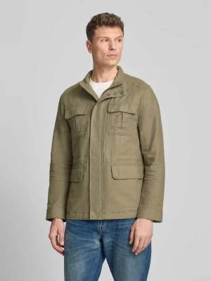 Kurtka o kroju regular fit z mieszanki lnu ze stójką Geox