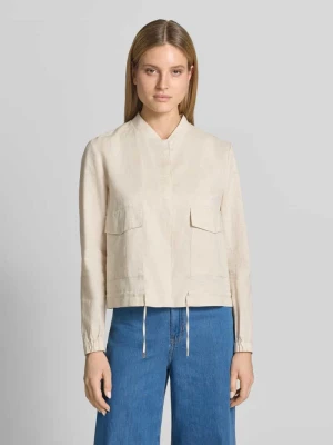 Kurtka o kroju regular fit z mieszanki lnu ze stójką WHITE LABEL
