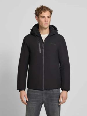 kurtka o kroju regular fit z nadrukiem z logo lindbergh Czarny