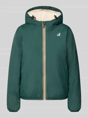 kurtka o kroju regular fit z nadrukiem z logo model 'CLAUDETTE' K-way Ciemnozielony