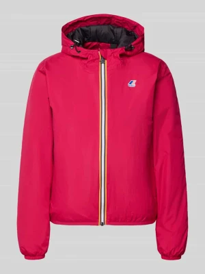 kurtka o kroju regular fit z nadrukiem z logo model 'CLAUDETTE' K-way Fuksjowy