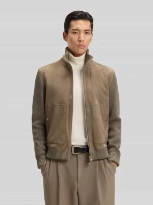 Kurtka o kroju regular fit z welurowej skóry koziej model ‘MAPARO’ Boss