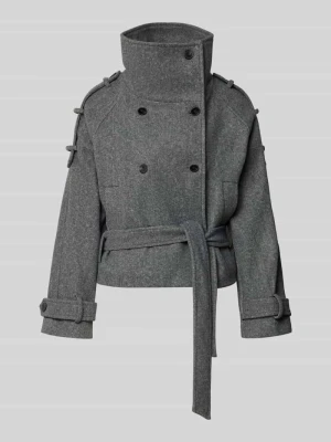 Kurtka o kroju regular fit z domieszką wełny Gina Tricot Średnioszary