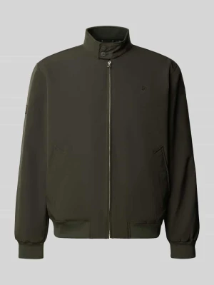 kurtka o kroju regular fit z wyhaftowanym logo model 'HARRINGTON' Superdry Oliwkowy