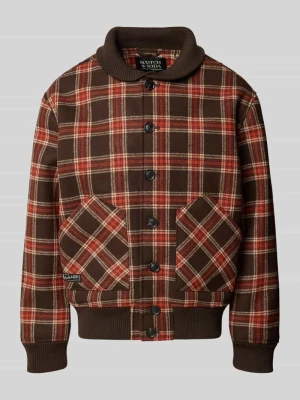 kurtka o kroju regular fit z wykładanym kołnierzem Scotch & Soda Ciemnobrązowy