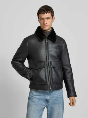 Kurtka o kroju regular fit ze skóry jagnięcej model ‘Boron’ JOOP! Czarny