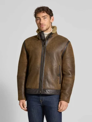 Kurtka o kroju regular fit ze skóry jagnięcej model ‘SHELTER’ Strellson