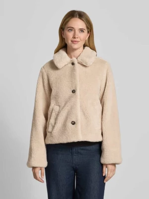 Kurtka o kroju regular fit ze sztucznego futra z wykładanym kołnierzem Mazine