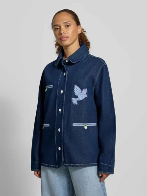 Kurtka o kroju relaxed fit w stylu denim Model 'Edda' Lollys Laundry Ciemnoniebieski
