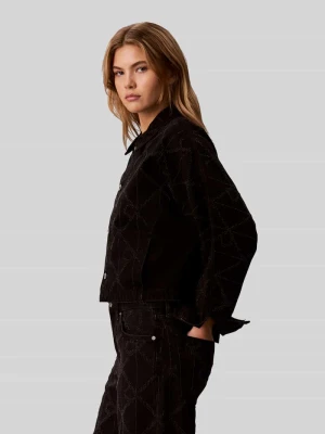 Kurtka o kroju relaxed fit z czystej bawełny model 'DOLEMAN' Calvin Klein Jeans Czarny