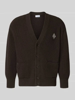 Kurtka o kroju relaxed fit z dzianiny z mieszanki bawełny model ‘COTES PERLEES’ Lacoste